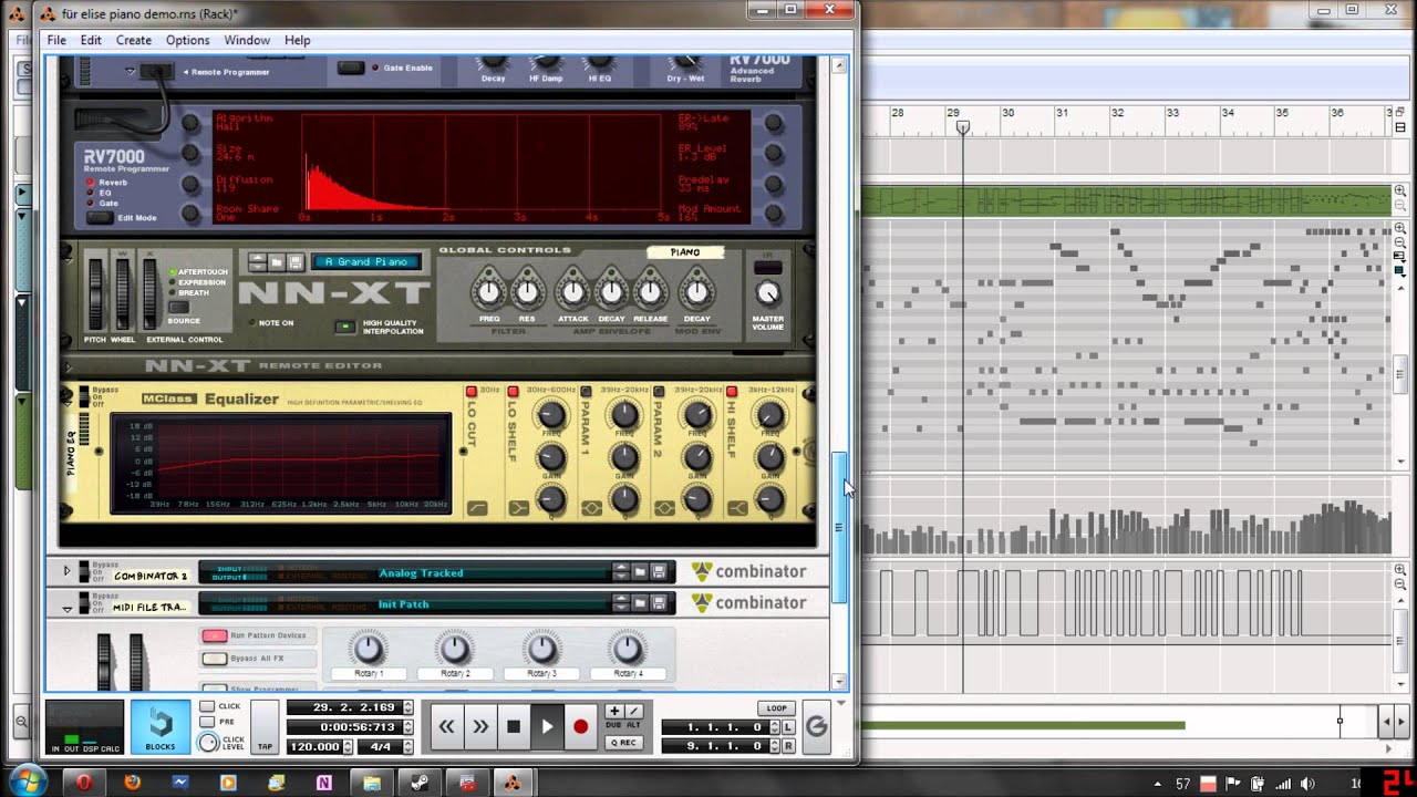 Propellerheads Reason 5 Piano dynamic range and expression demo