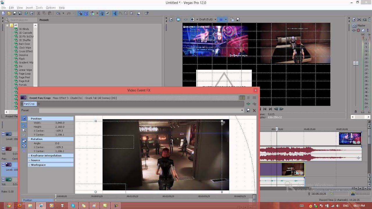 Sony Vegas Pro 12 - How to Place Multiple Videos on One Screen