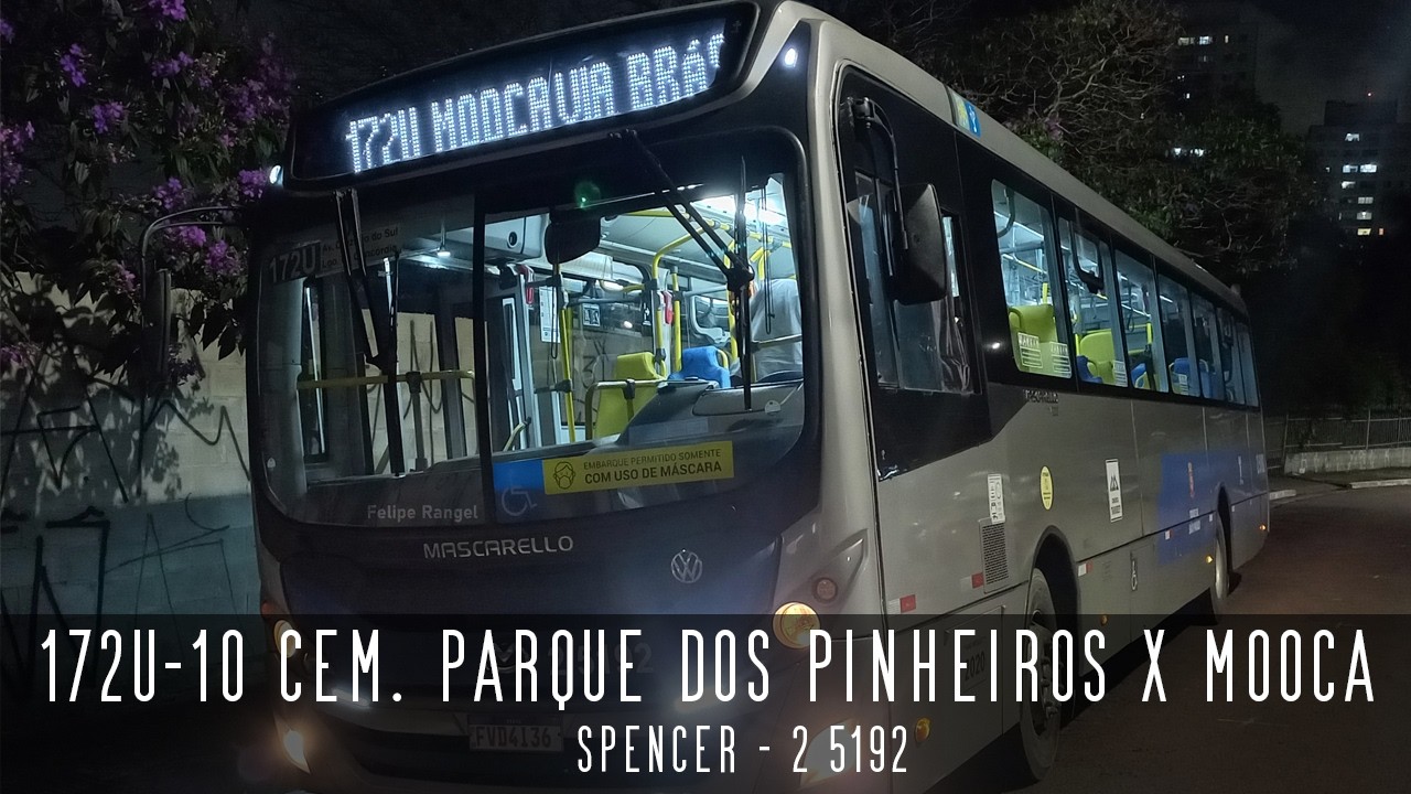 São Paulo - 172U-10 Cemitério Parque dos Pinheiros X Mooca | GranVia 2014 Volksbus 17.260 OD