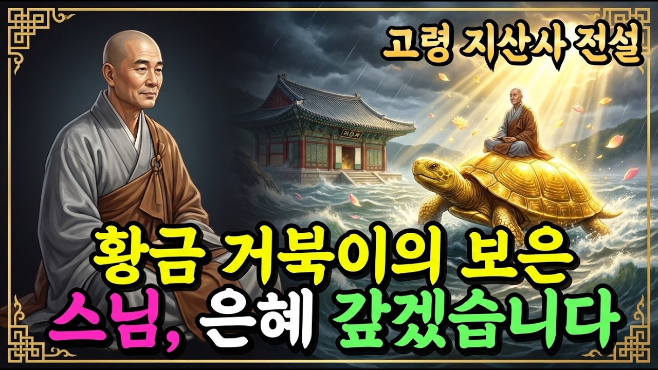 [불교이야기] 황금 거북이가 스님에게 절을 한 이유, 홍수 속에서 벌어진 기적ㅣ고령 지산사 전설ㅣ자면서 듣는 불교이야기ㅣ불교소설