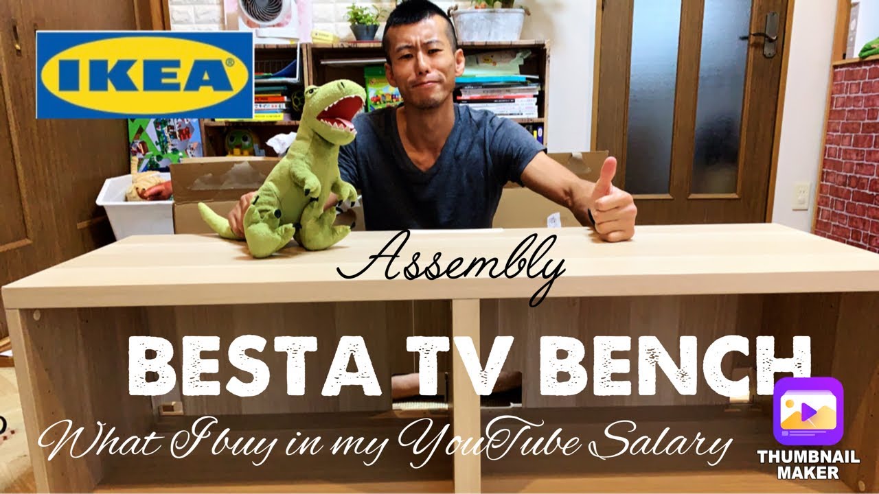 IKEA Besta TV Bench Assembly/What I buy in My YouTube Salary