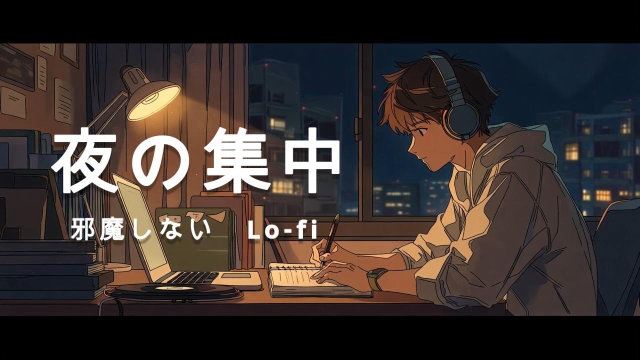 夜の集中｜邪魔しない Lo-fi BGM（勉強・作業用）