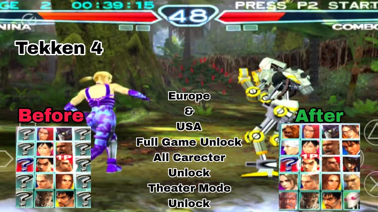 Tekken 4 (ps2) AetherSx2/PCSX2 Cheats Codes Android All Carecter Unlock Save Data