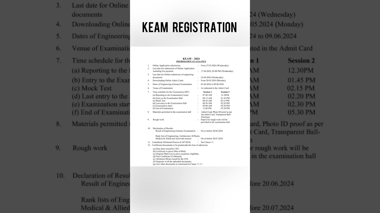 KEAM 2024 registration: Check eligibility, how to apply, and other details#KEAM #registration
