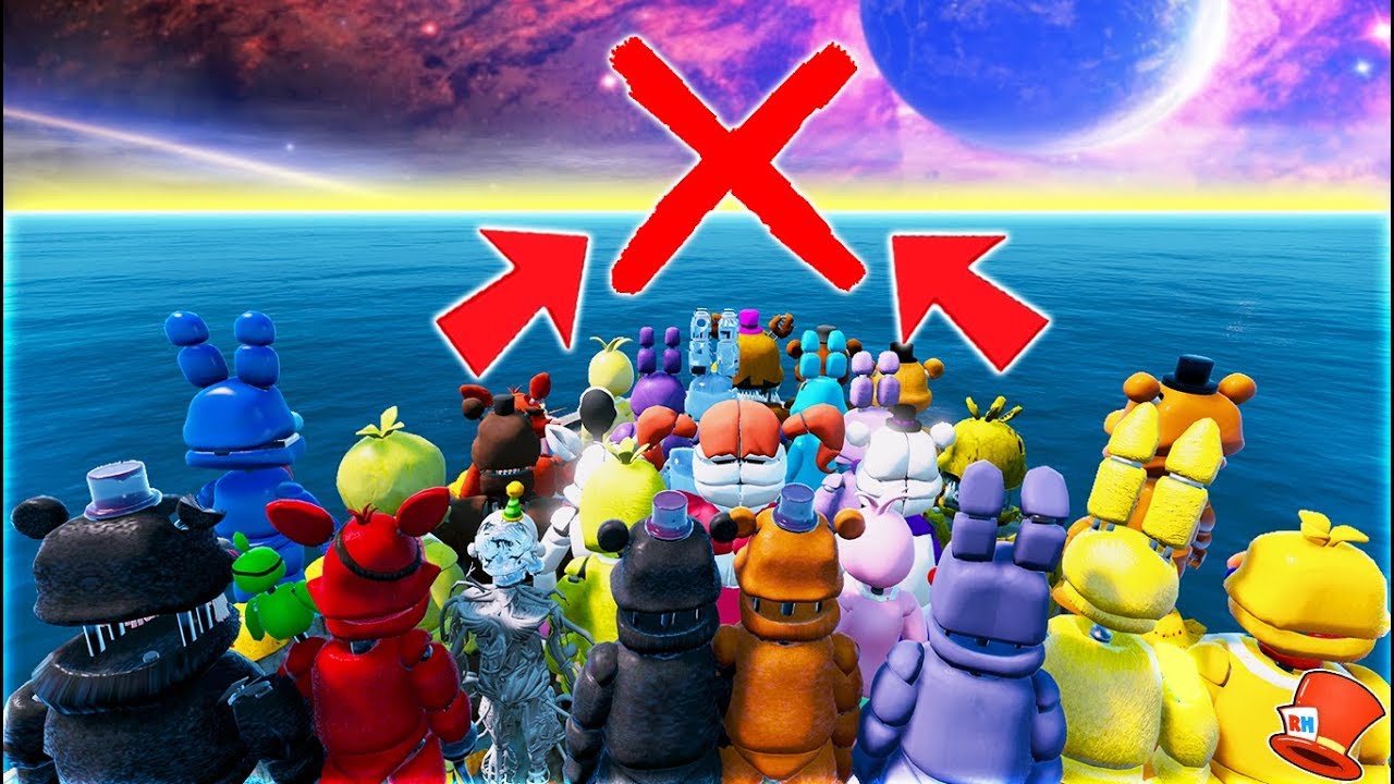 ANIMATRONICS GO TO THE END OF THE WORLD! (GTA 5 Mods FNAF RedHatter)