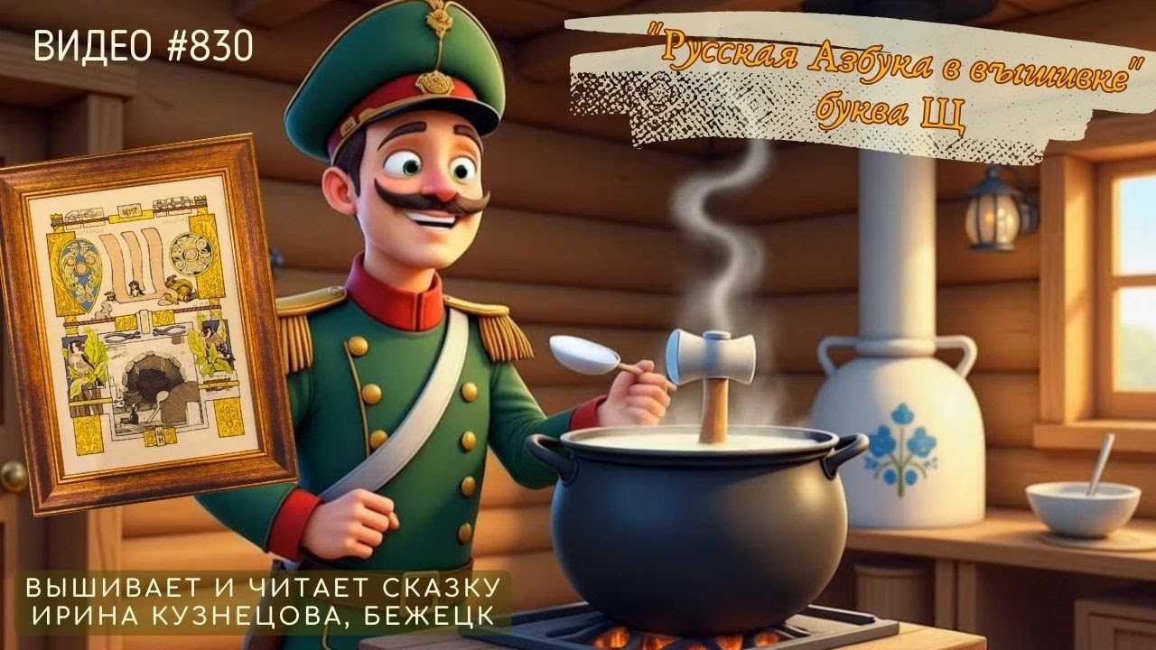 #830 РУССКАЯ АЗБУКА В ВЫШИВКЕ - буква Щ – вышивает и читает сказку ИРИНА КУЗНЕЦОВА📙 📖