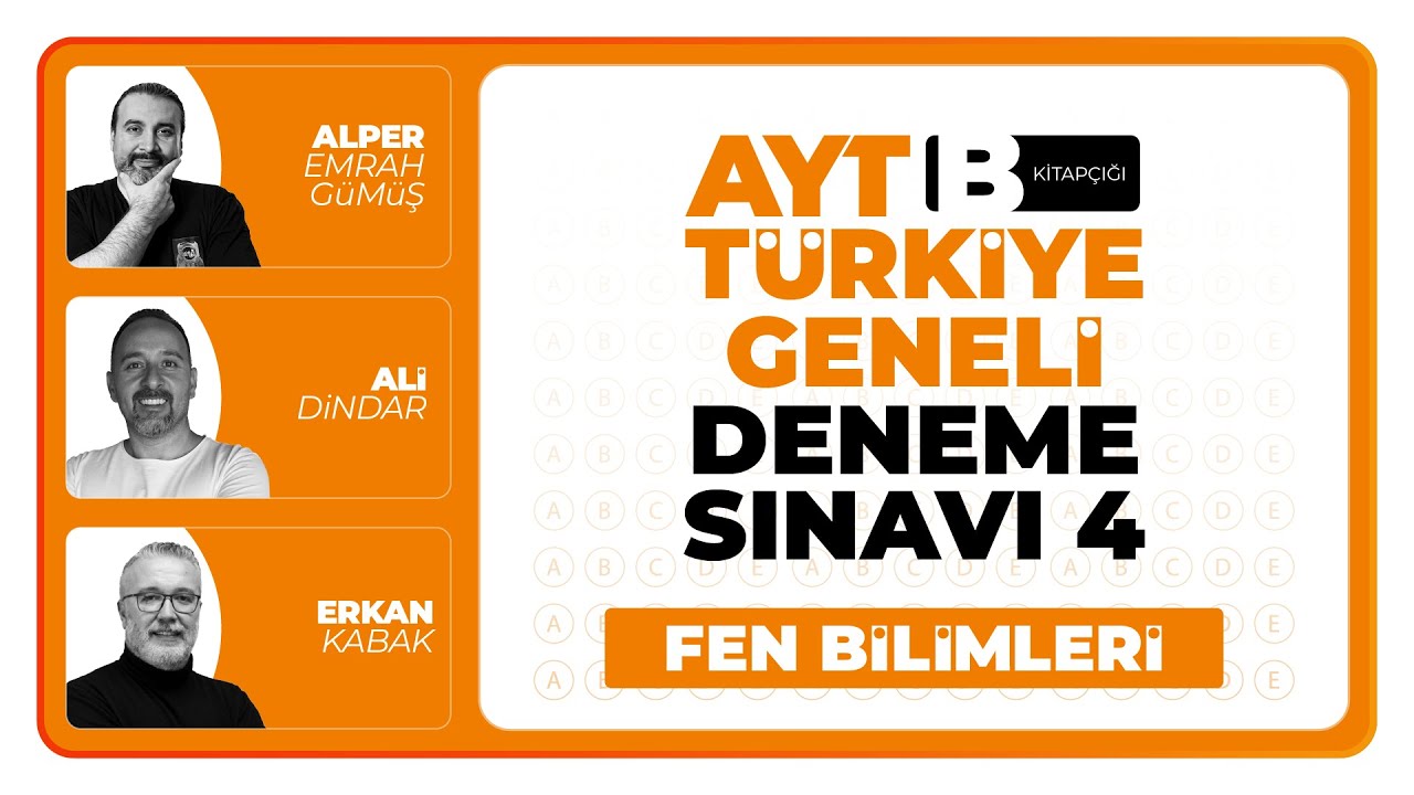 3D Türkiye Geneli Deneme Sınavı 4 - AYT - B Kitapçığı Fen Bilimleri Soru Çözümleri