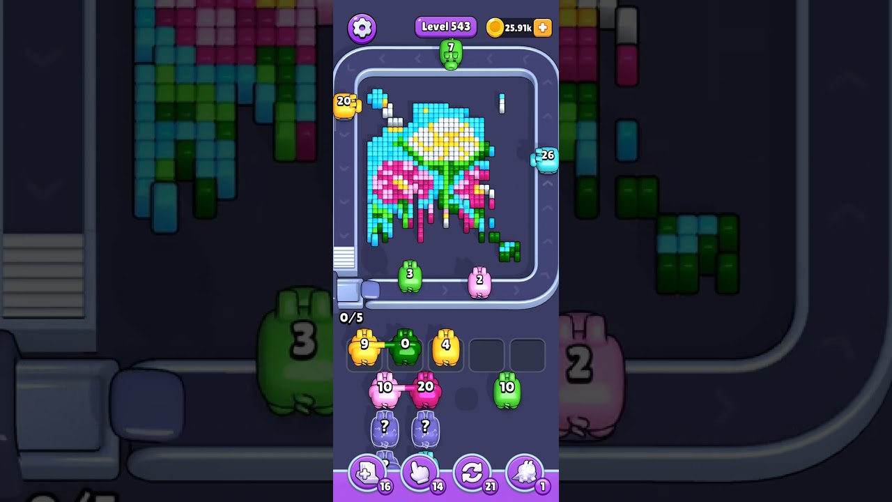 Pixel Flow — hard level 543