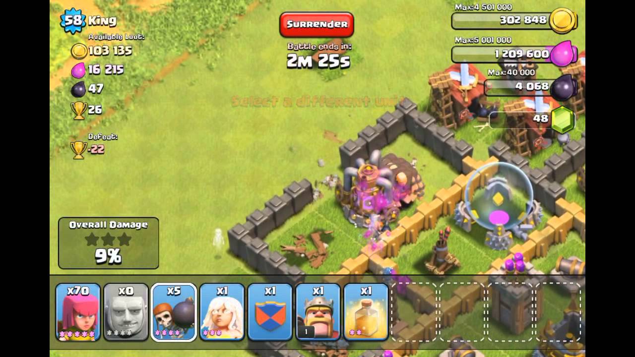 Astuce d'attaque dans clash of clan
