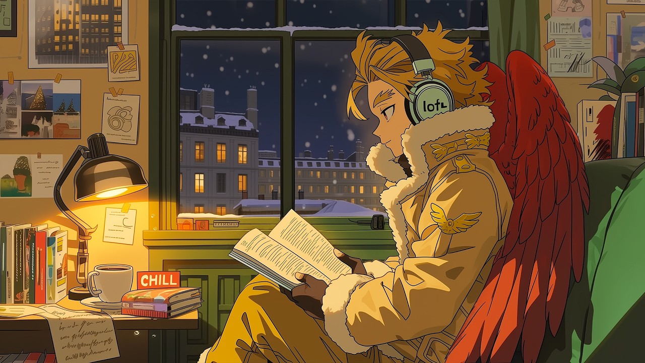 Snowy Night Study with Me ❄️ Anime Lofi Beats for Focus, Relax & Cozy Winter Vibes 🌙