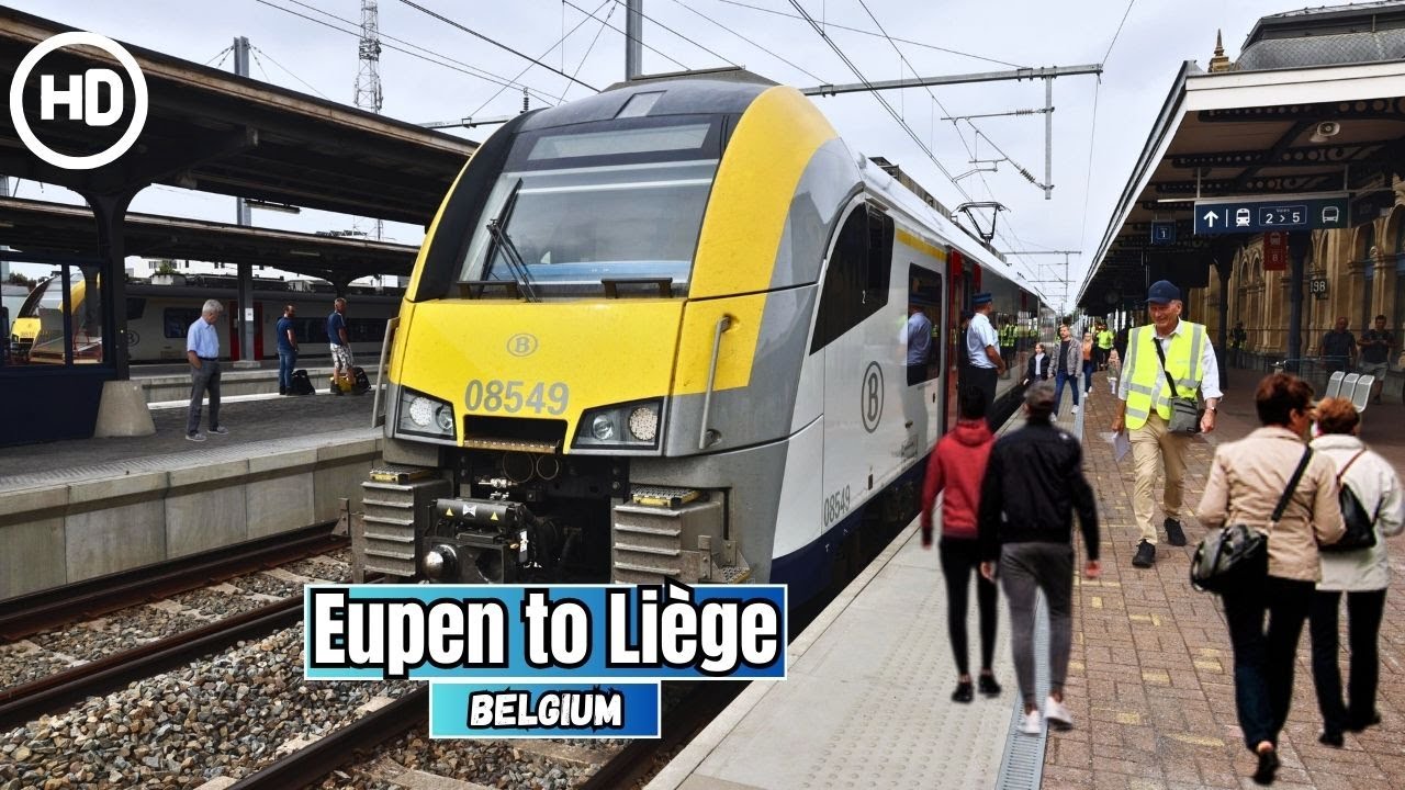 ❄️ Winter Train Tour: Eupen to Liège, Belgium 2025 | Scenic Ride in 4K