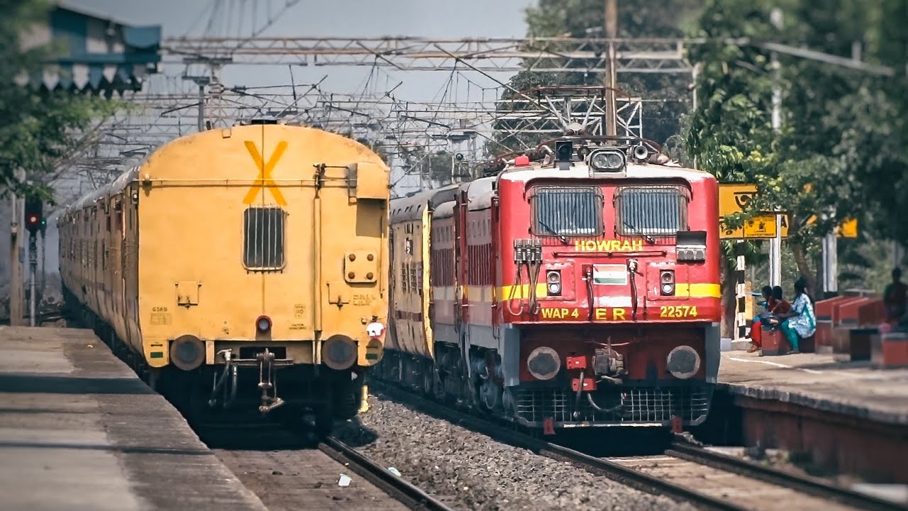Double crossing! Twin engine Bagh express crossing with INTERCITY EXPRESS and HC parcel van