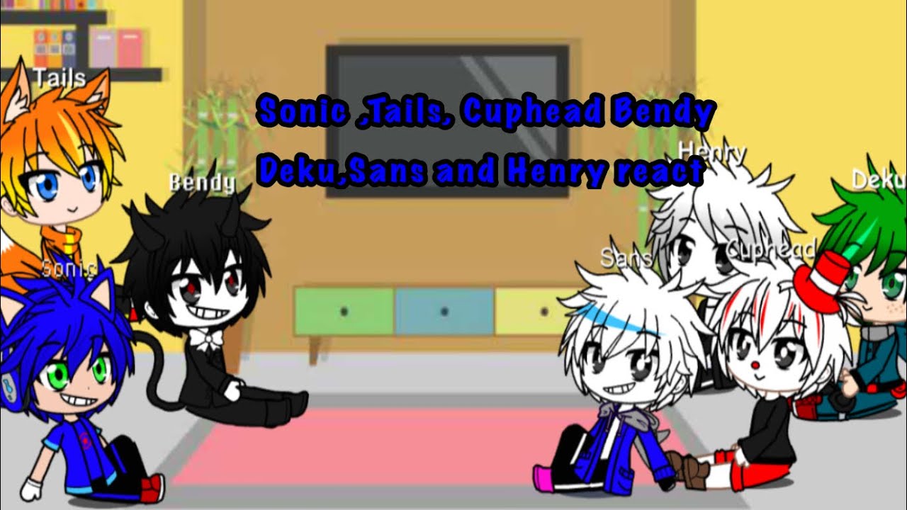Sonic,Tails, Cuphead Bendy Deku Sans and Henry react to Metallix vs Sonic.exe