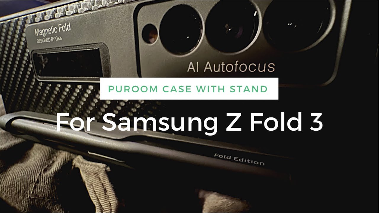 PUROOM for Samsung Galaxy Z Fold 3 Case with S-Pen Pocket Built-in Magnetic Kickstand