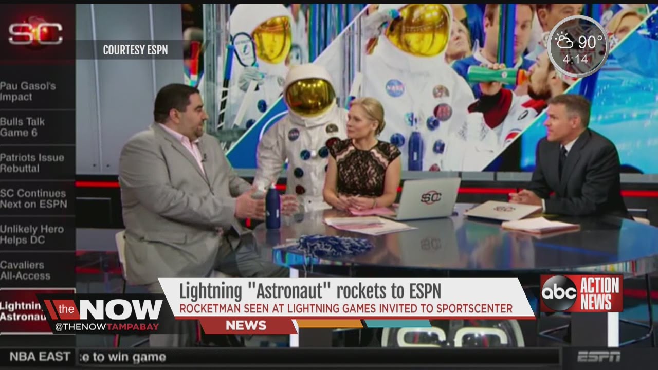The Tampa Bay Lightning Rocketman appears as guest on ESPN