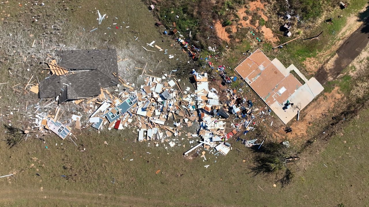 11-05-2022 Cason, TX - Significant Tornado Damage - Slabbed & Swept Homes - Drone