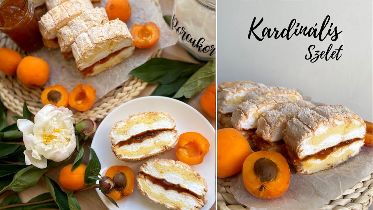KARDINÁLIS Szelet☁️🍑 Habkönnyű vendégváró sütemény baracklekvárral🍑 - BebePiskóta