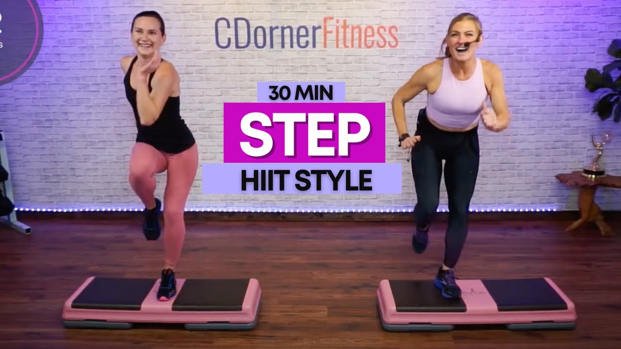 30 MINUTE HIIT STYLE STEP WORKOUT // FAT BURNING AT HOME CARDIO // NO REPEAT