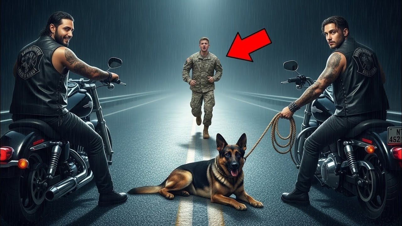 Violent Bikers Dragged a Weak Elderly German Shepherd in the Rain — Until a Navy SEAL Stepped In