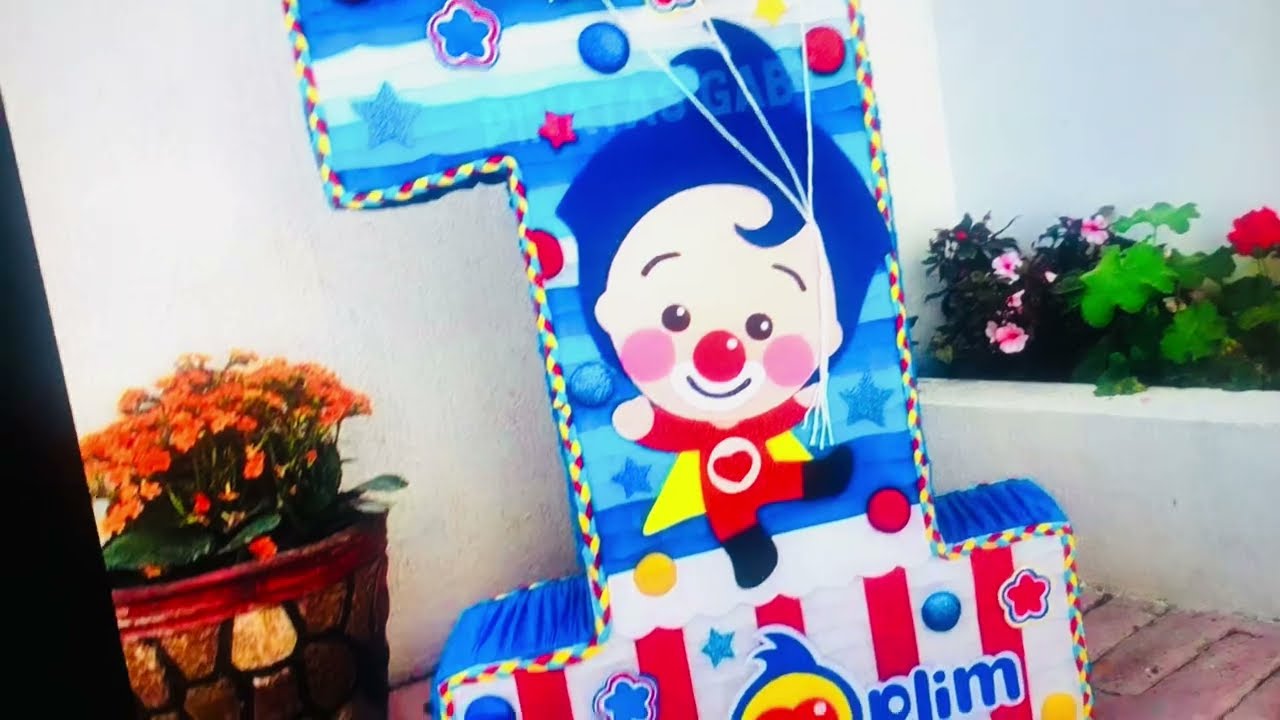 DIY Piñata Número 1 - Plim Plim 🤡 #piñatascreativas #piñatasinfantiles #piñataspersonalizadas