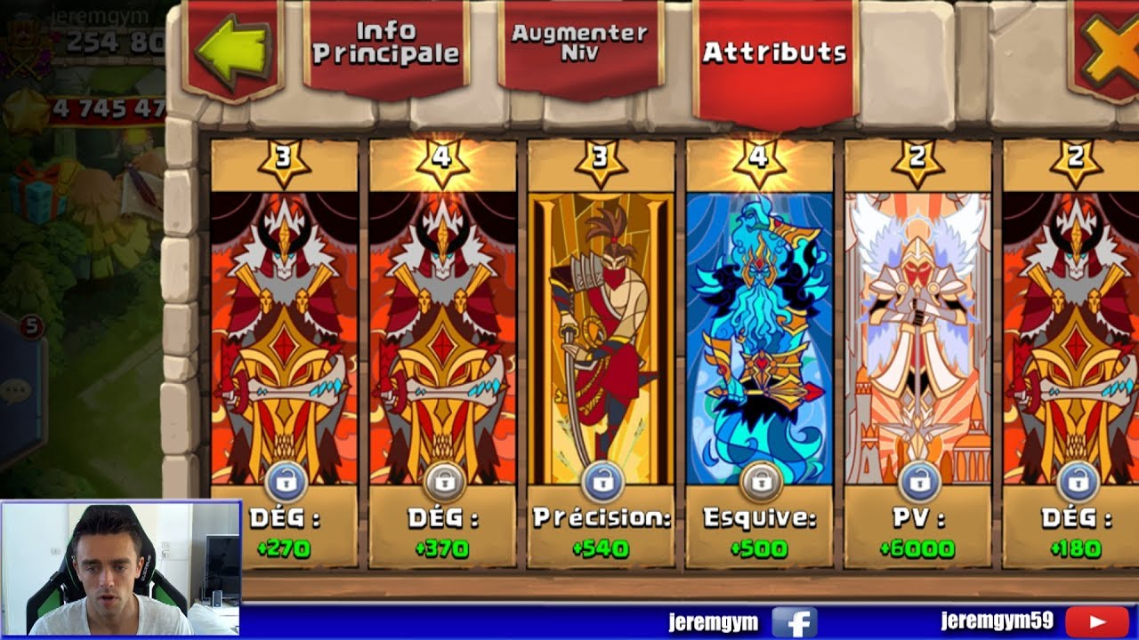 Castle Clash - Equipements Attributs des héros