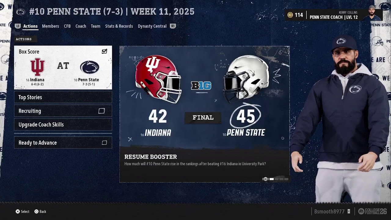 Penn st vs Indiana