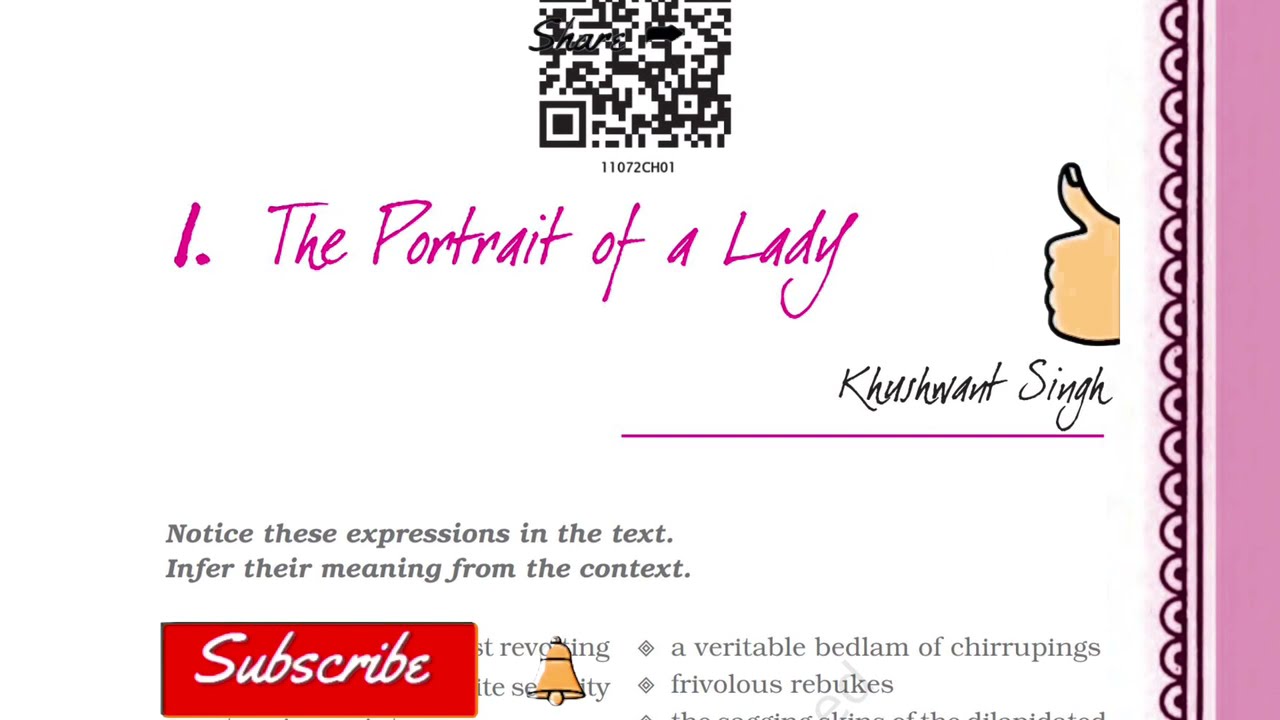 The Portrait of a Lady in Tamil | CBSE Class 11 | Samacheer Class 11 | Khushwant Singh