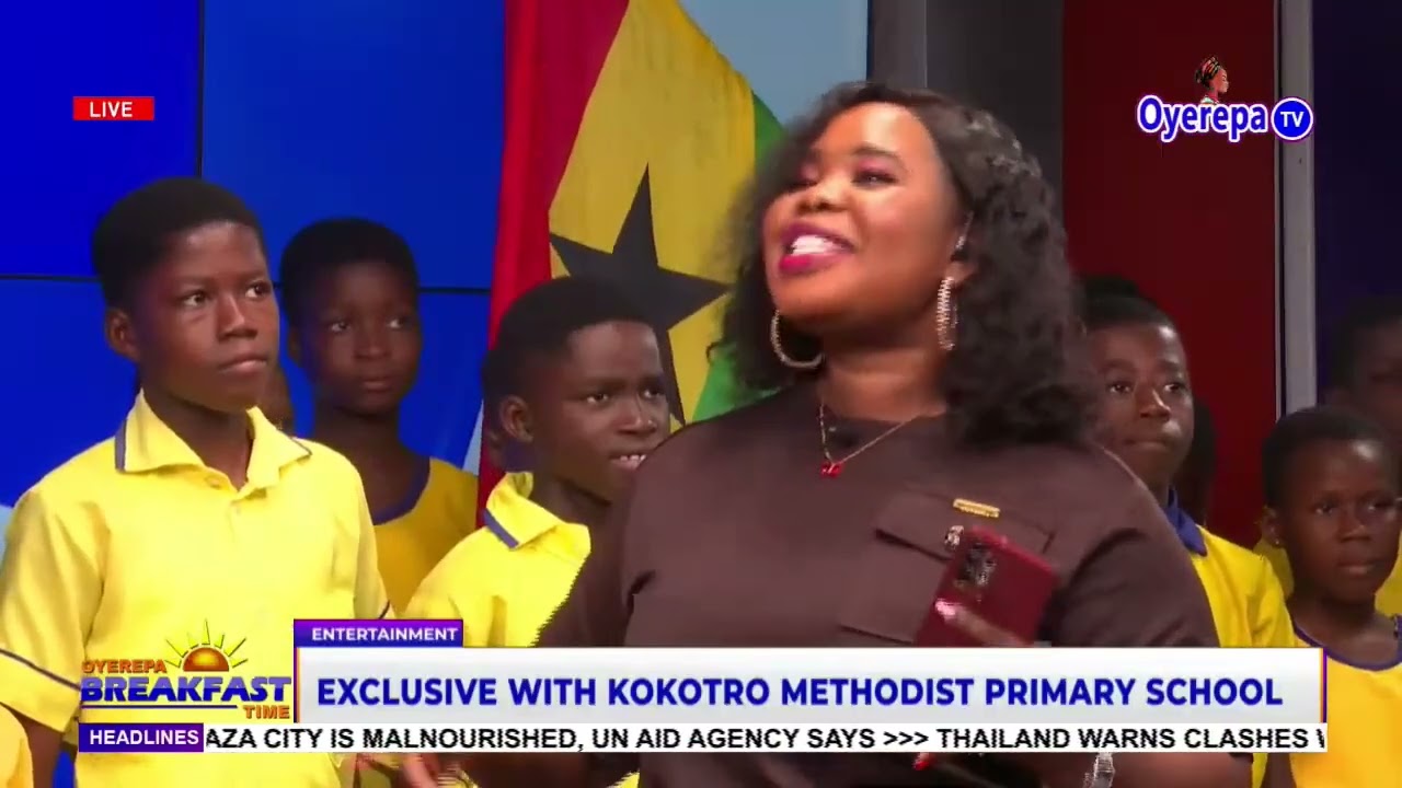 Kokotro Methodist Primary School choir at Oyerepa TV morning show