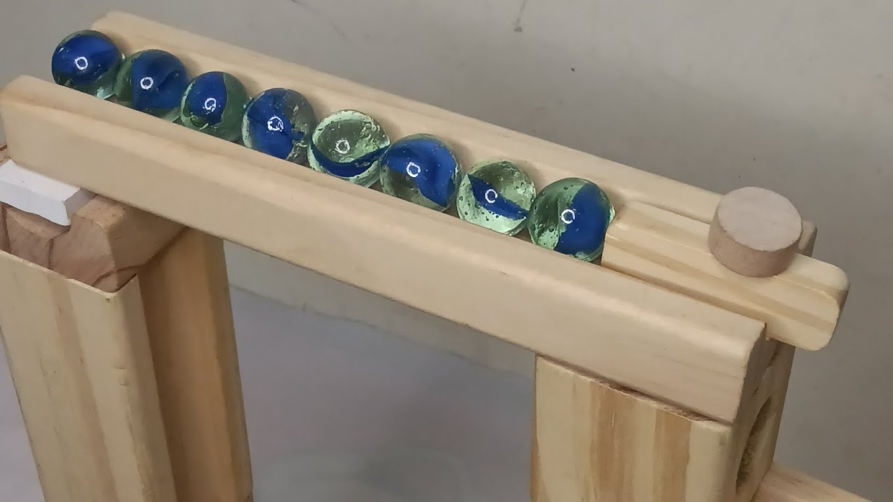 Oddly satisfying Marble Run ASMR ☆ Wooden Wave Course ☆ Chain Reaction Marbles #shorts
