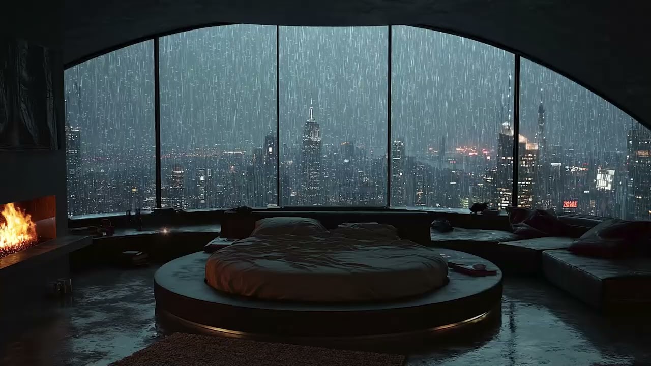 3 Hours Heavy Rain Sounds 🌧️ Dark Night for Deep Sleep (No Music)