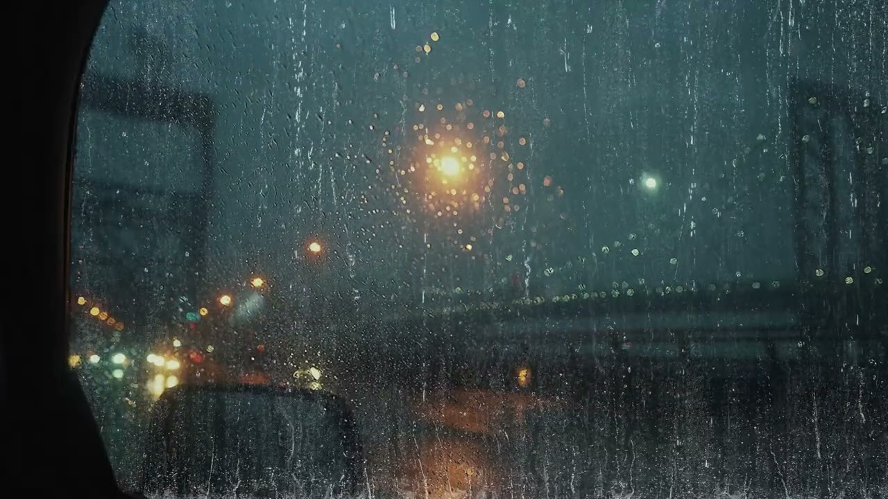 Heavy Rain from a Stationary Car Window - Relaxing Sounds for Insomnia, Studying, Stress Relief