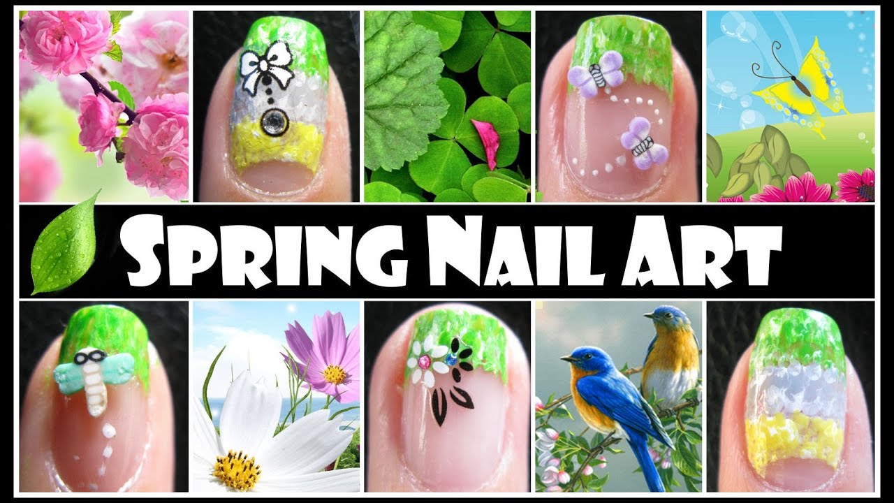 SPRING NAIL ART DESIGNS | EASY FRENCH TIP GRADIENT NAIL TUTORIAL STICKER FIMO FLOWER BUTTERFLY