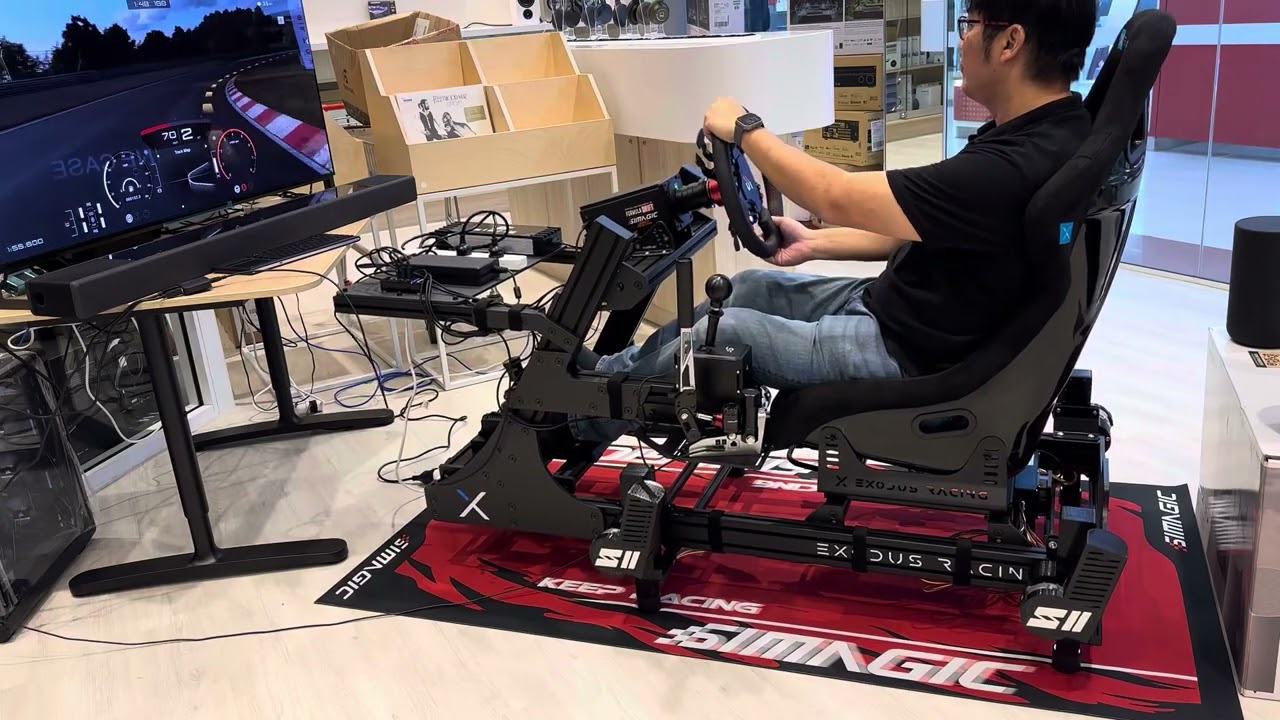 SimRig SR2 motion platform with GT7 on PS5 - Simagic wheelbase pedals shifter handbrake
