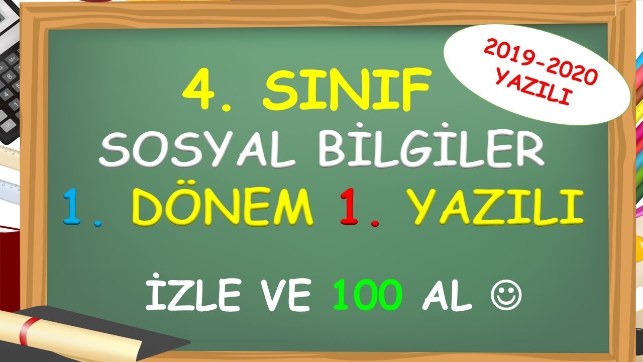 4. Sınıf Sosyal Bilgiler 1. Dönem 1. Yazılı - Yardımcı Öğretmen
