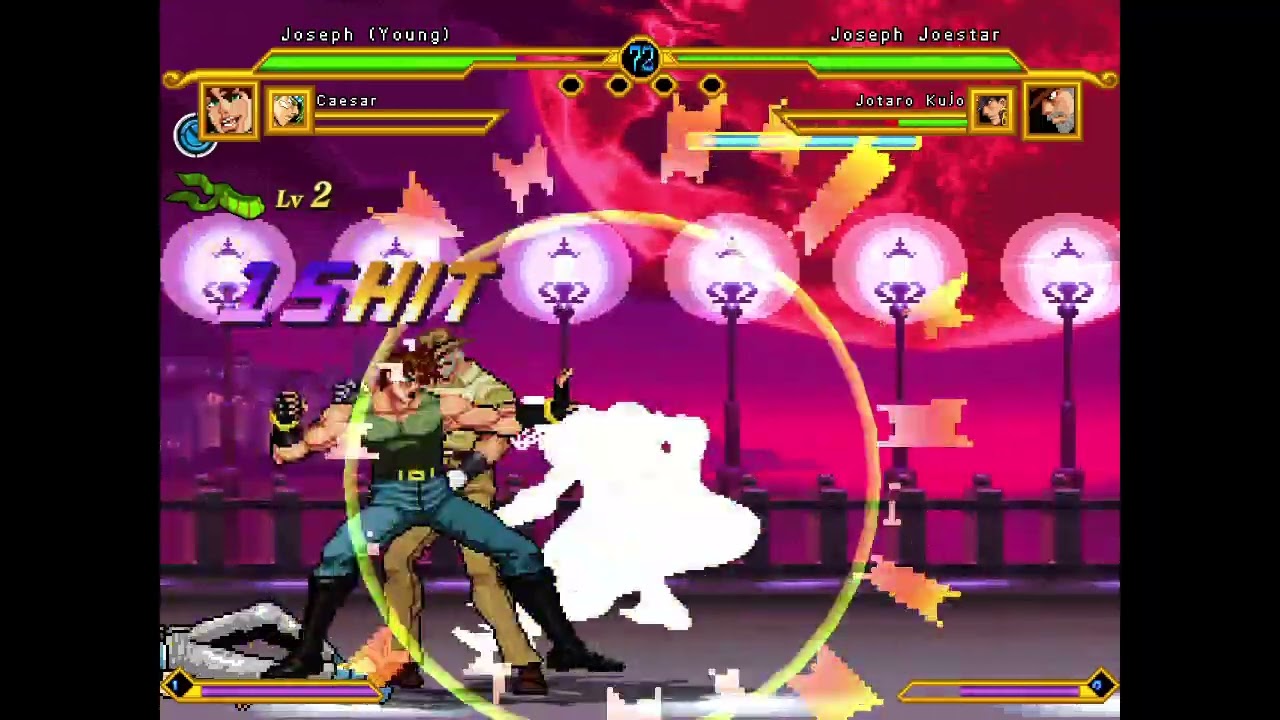 M.U.G.E.N: Young Joseph and Caesar Zeppeli VS Old Joseph and Jotaro Kujo