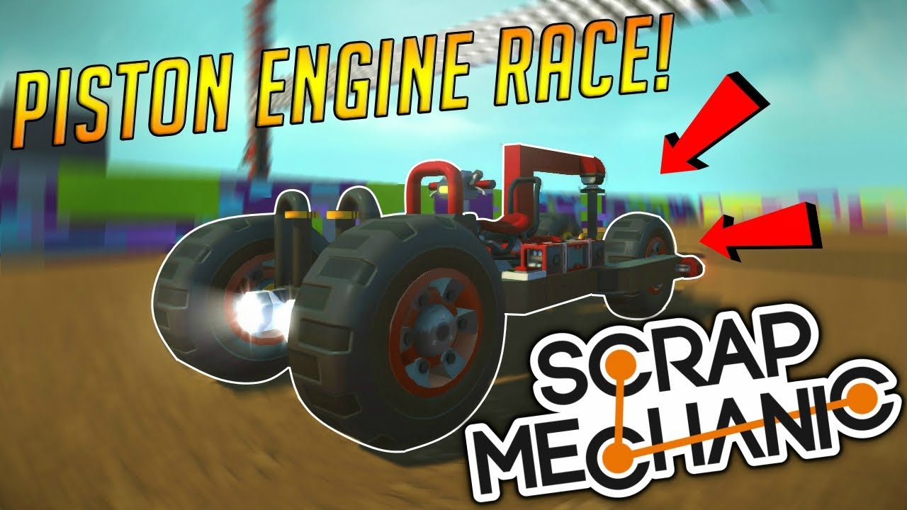 PISTON CAR RACE! - Scrap Mechanic Multiplayer Challenge Gameplay