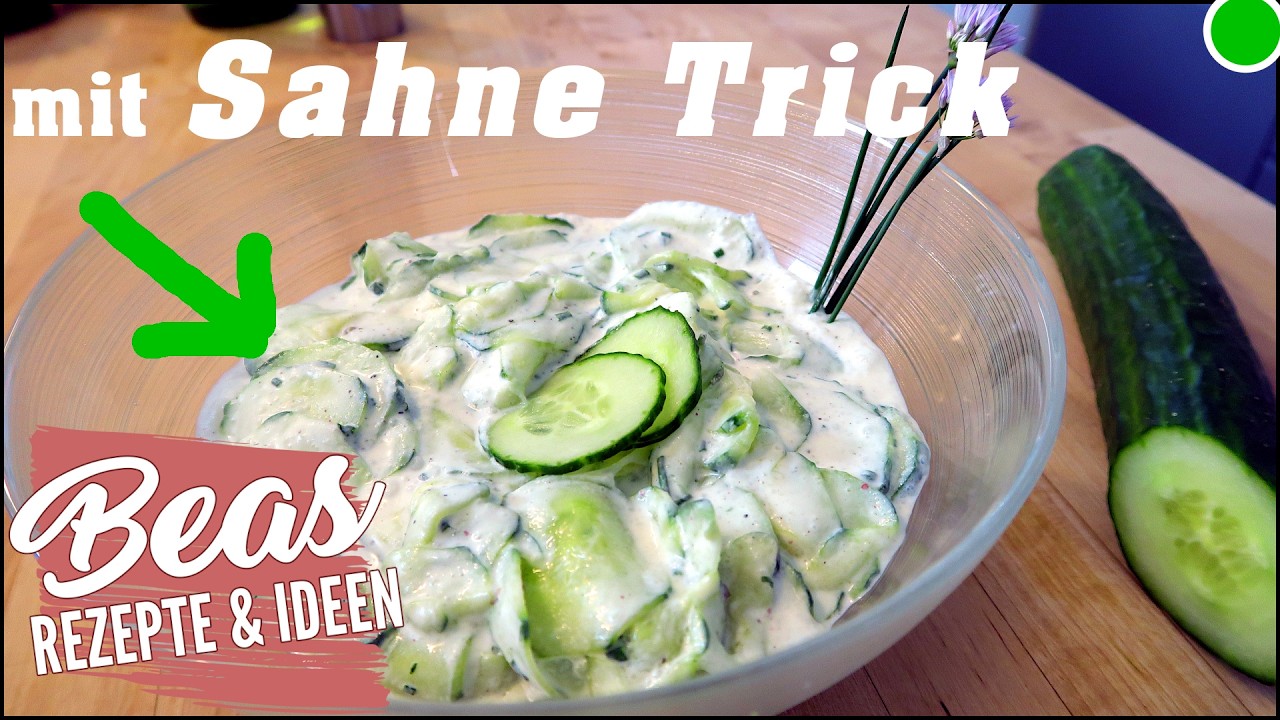 Bestes Gurkensalat Rezept mit Sahne Trick ohne Dill