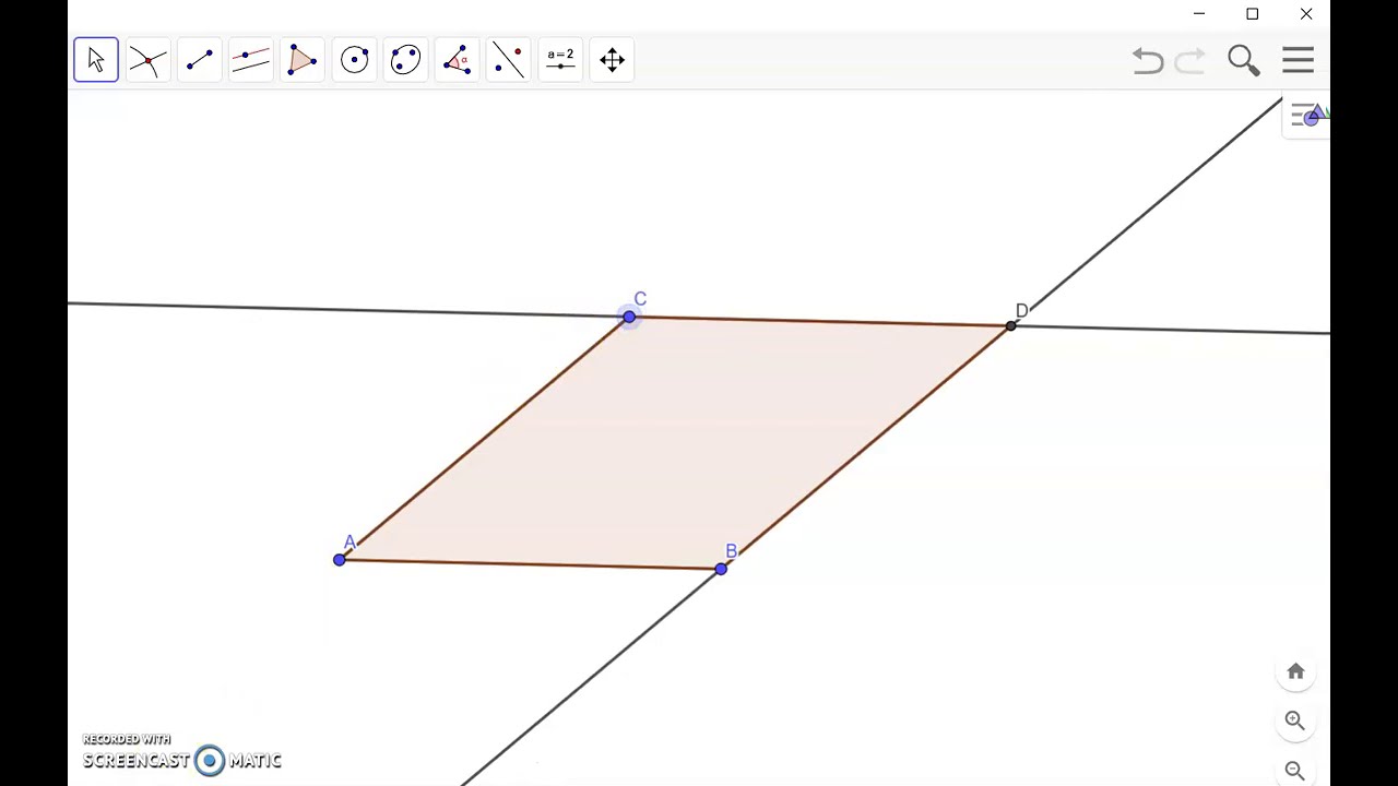 Tegning av parallellogram, GeoGebra