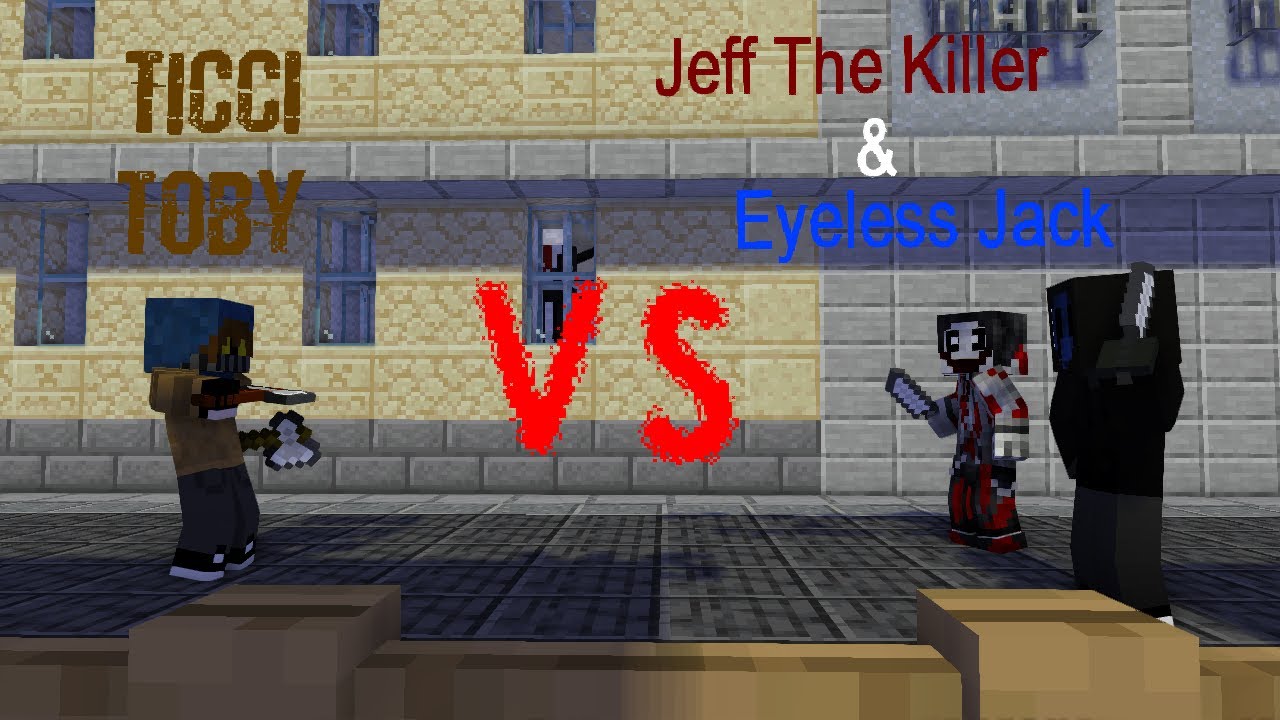 Jeff the Killer & Eyeless Jack vs Ticci Toby & Slenderman [Minecraft Battle Animation]