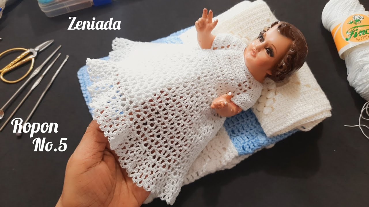 Ropon #5,  Niño Dios 21 cm. #zenaida #crochet