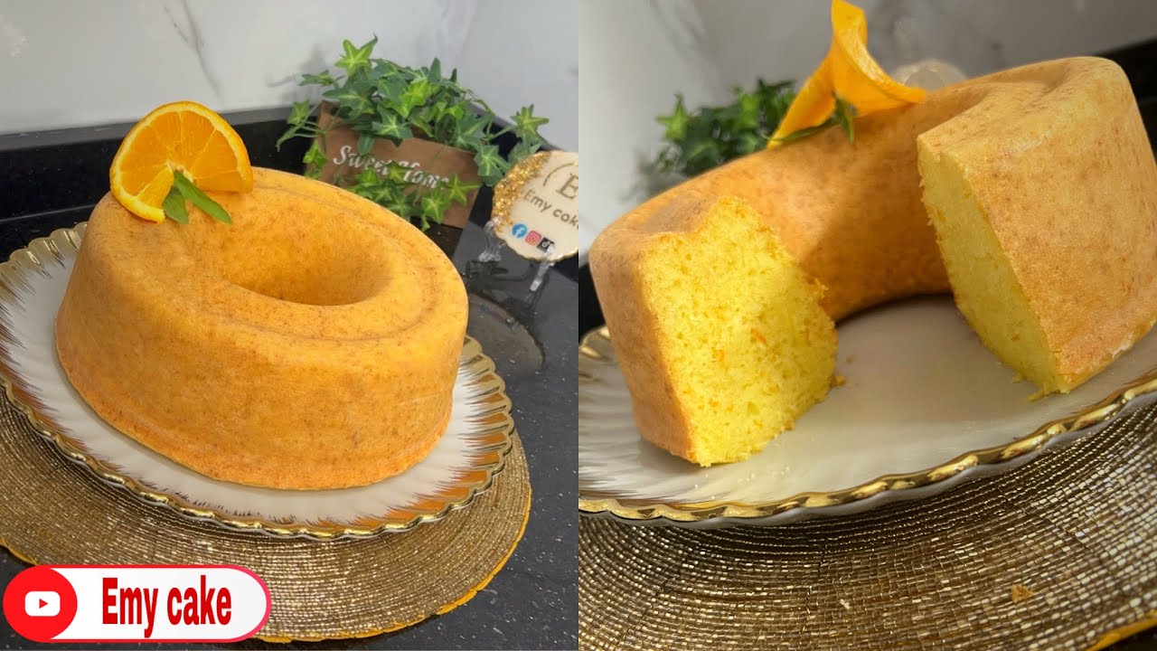 كيكه البرتقال🍊في الخلاط هشه جداً بقوام قطني 👌🏻#cake