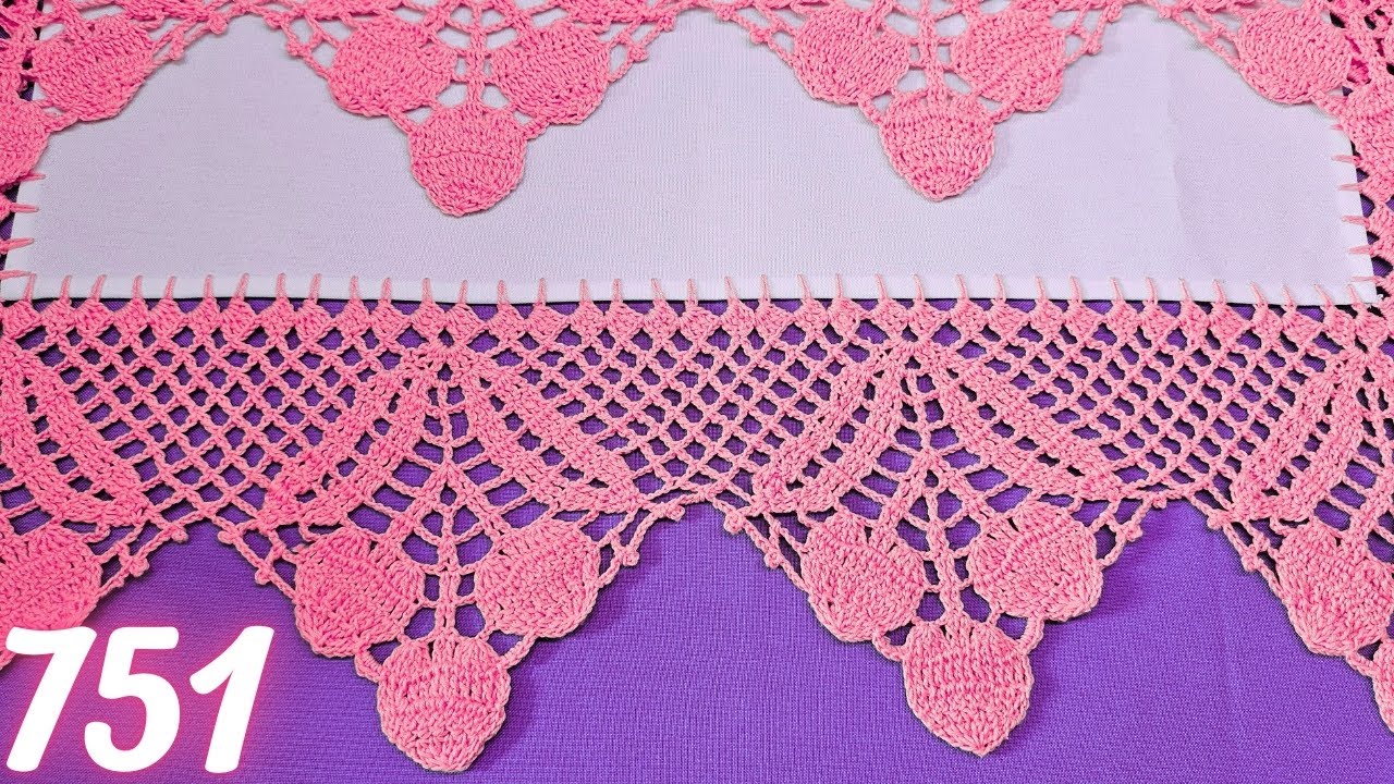 Te enseño como tejer esta puntilla de tulipanes/Cerezas 💗 751