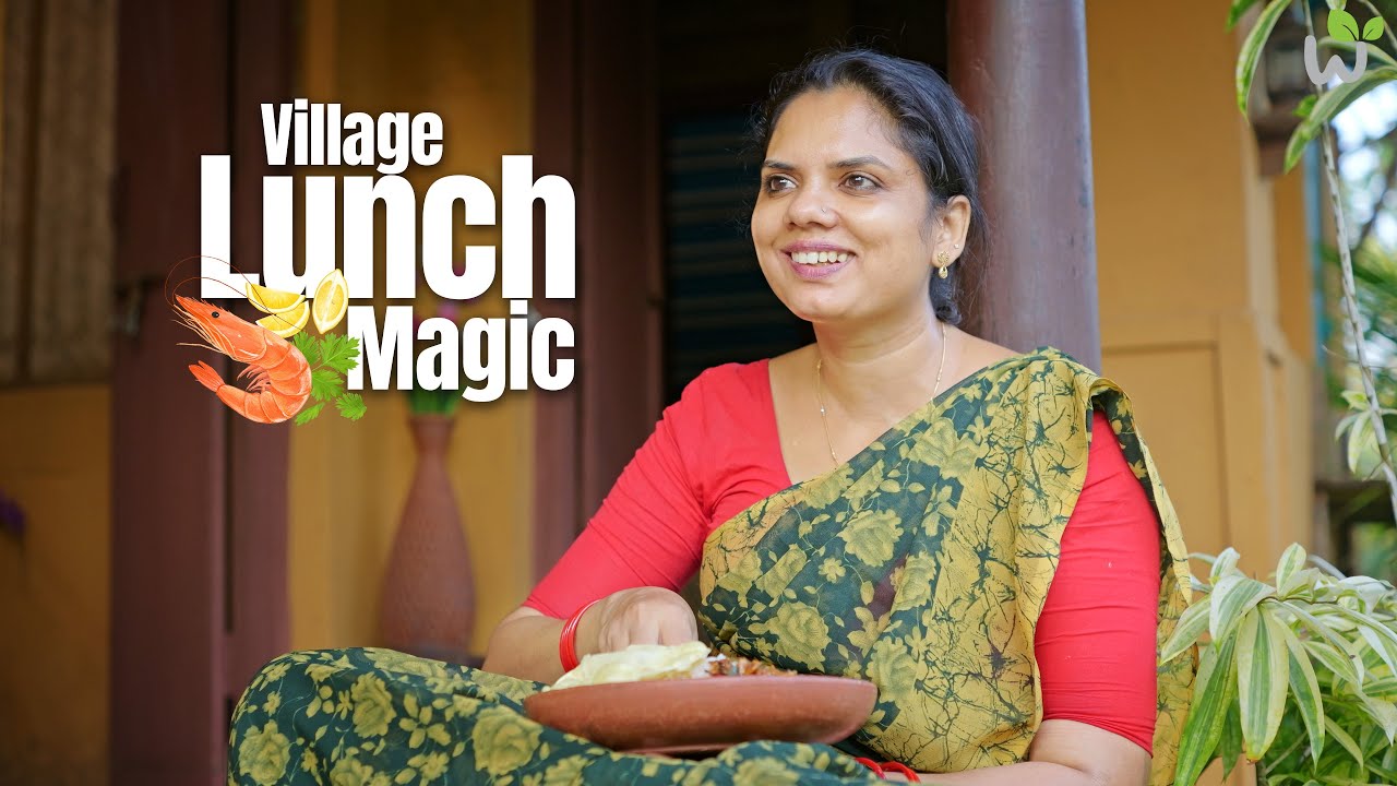 Kerala Traditional Lunch with Dried Prawns | Village Cooking Experience | Dried Prawns Recipes.