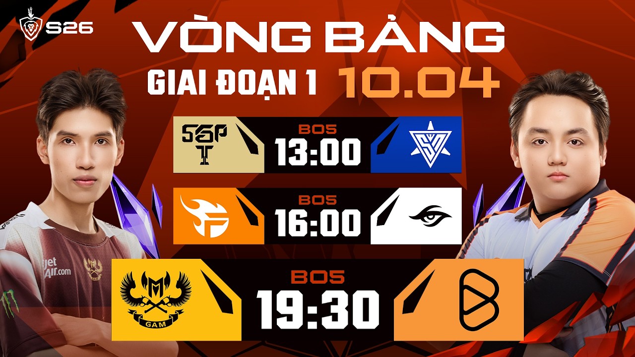 SGP vs SPN | FPT vs TS | GAM vs BOX | GIAI ĐOẠN 1 - LƯỢT VỀ | ĐTDV M&Ugrave;A XU&Acirc;N 2026 (NG&Agrave;Y 10/04)