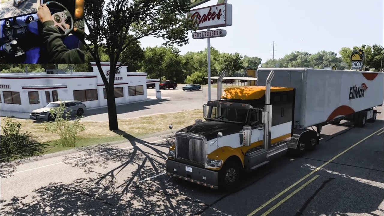 American Truck Simulator Gameplay-Curtains Eli max ! Steering Wheel PXN V9 !