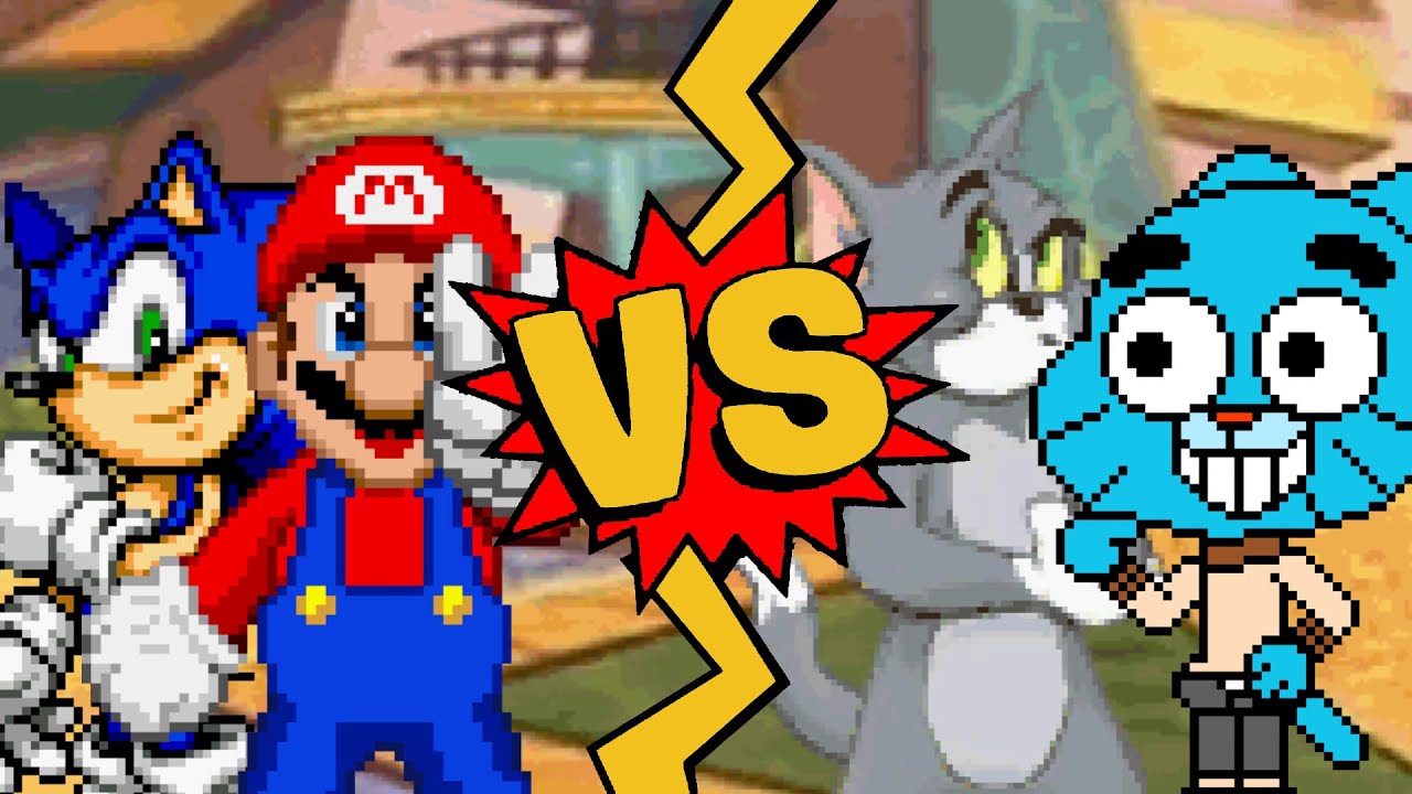 M.U.G.E.N Battles | Sonic/Mario vs Tom/Gumball