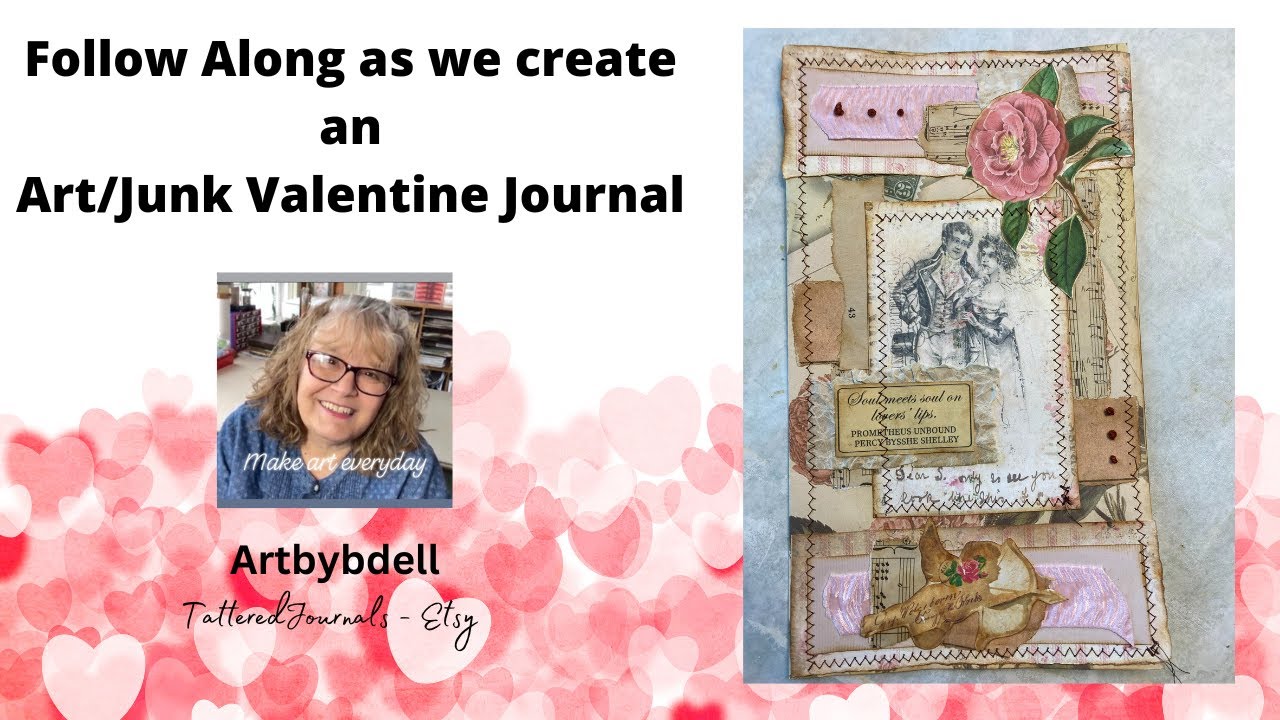 Art Junk Valentine Journal page one
