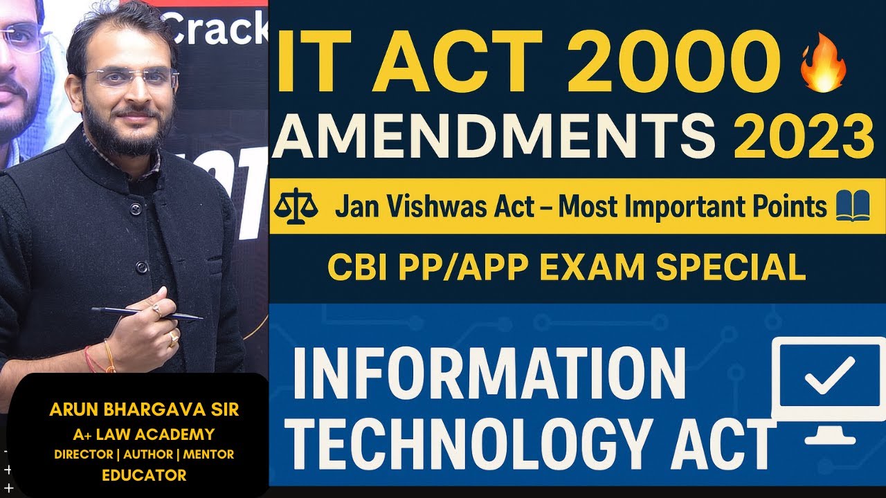 CBI APP EXAM Most Important IT Act Amendments by Jan Vishwas Act 2023 | CBI PP/APP