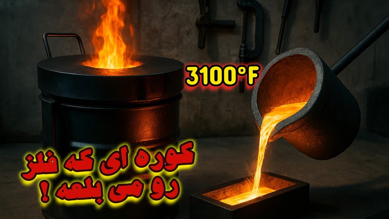ساخت کوره ذوب فلز خانگی | فلز رو توی حیاط ذوب کردم !