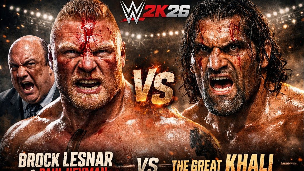 The Beast vs The Giant! Brock Lesnar vs  Great Khali – WWE 2K26 Match